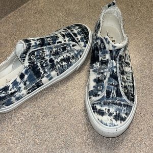Tie Dye slip on shoes.